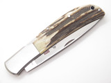 Vintage Al Mar Eagle 1005 Seki Japan 4.8" Stag Lockback Folding Pocket Knife