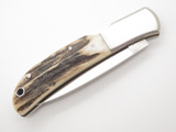 Vintage Al Mar Falcon 1003 Seki Japan 4" Stag Lockback Folding Pocket Knife