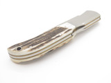 Vintage Al Mar Falcon 1003 Seki Japan 4" Stag Lockback Folding Pocket Knife