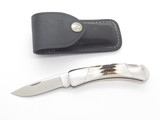 Vintage 1993 Buck 500 Duke Stag Folding Lockback Pocket Knife & Sheath