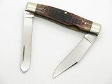 Vtg 10 Dot 1980 Case XX 6275 Moose Jigged Bone Folding Pocket Knife
