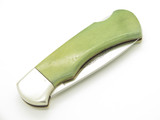 Vintage 1980s Parker Seki Japan Green Bone Handle Folding Lockback Pocket Knife