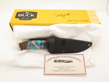 Custom Doris Yazzie Buck 853 Selkirk Turquoise Inlay Fixed Blade Hunting Knife