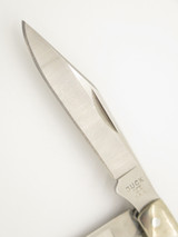 2002 Buck 303 Cadet White Poly Pearl Folding Stockman Pocket Knife