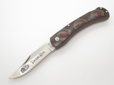 Vintage 1980s United Tiger Eye Seki Japan Wood Lockback Folding Hunter Knife