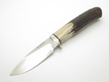 Vintage 1990s A.G. Russell USA Custom Stag Fixed Drop Point Hunting Knife