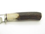 Vintage 1990s A.G. Russell USA Custom Stag Fixed Drop Point Hunting Knife