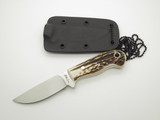 Custom Mike Irie Custom Stag Compact Small Fixed Blade Hunting Knife