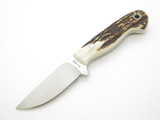 Custom Mike Irie CPM154 Stag 3" Drop Point Fixed Blade Hunting Knife