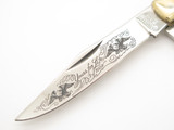 Vtg 1980s Parker American Blade Limited Pearl MOP Trapper Folding Pocket Knife