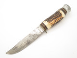 Vintage Edge Mark Stag Handle Solingen Germany Fixed Blade Hunting Knife
