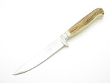 Vtg Linder Messer Rehwappen Solingen Germany Stag Fixed Blade Saw Hunting Knife