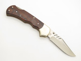 2003 United Harley-Davidson Wood Handle Folding Hunter Lockback Knife & Sheath