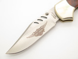 2003 United Harley-Davidson Wood Handle Folding Hunter Lockback Knife & Sheath