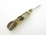 Vintage Huburtus German Rostfrei Deer Hoof Handle Corkscrew Folding Pocket Knife