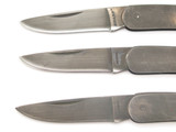 Vintage Sharp Jackaroo Seki Japan Black Metal Folding Pocket Knife (Lot of 3)