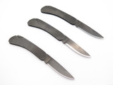 Vintage Explorer Seki Japan Black Metal Folding Pocket Knife (Lot of 3)