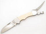 Vintage Myerchin Marlin Spike Seki Japan White Sailor Rigging Folding Knife