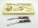 Vintage 1982 Case XX 6154 Tennessee Kentucky Long Rifle Trapper Pocket Knife Set