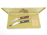 Vintage 1982 Case XX 6154 Tennessee Kentucky Long Rifle Trapper Pocket Knife Set