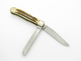 Vtg 1986 Case XX 3254 (5254) Trapper Custom Stag & Filework Folding Pocket Knife