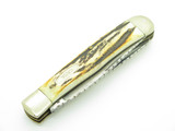 Vtg 1986 Case XX 3254 (5254) Trapper Custom Stag & Filework Folding Pocket Knife