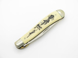 Vtg 1996 Limited Schrade USA SC503 Scrimshaw Duck Folding Linerlock Pocket Knife
