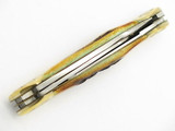 '80 Case XX 5394 Canoe Large 3 Blade Samber Stag Folding Pocket Knife Gold Scroll