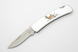 Vtg 1990 Buck 525 Gent Stainess Deer Scene Handle Folding Lockback Pocket Knife