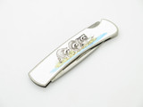 Vintage 1992 Buck 525 Raccoon Stainless Handle Folding Lockback Pocket Knife