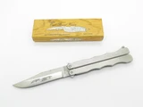 Vintage 1980s Parker Gypsy Seki Japan 4.875" Stainless Handle Folding Balisong Butterfly Knife
