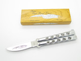 Vintage 1980s Parker Gypsy Seki Japan 4.125" Metal Handle Folding Balisong Butterfly Knife