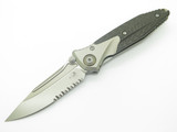 Microtech Socom Bravo 260-8 Titanium CF Part-Serrated M390 Folding Pocket Knife