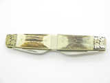 Vtg '80s United Cutlery UC427 Scrolled Whittler Stag Handle Folding Pocket Knife