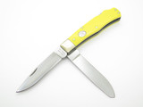 Vintage Moore Maker 3206DLB Trapper Yellow Handle Folding Pocket Knife