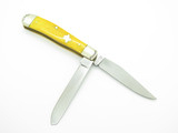 2022 Moore Maker 5202 USA Trapper Yellow Handle Folding Pocket Knife