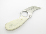 Vintage Frost Cat Skinner Japan Mountain Man Scrimshaw Fixed Blade Hunting Knife