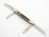 Vtg Bertram Hen & Rooster Congress Solingen Germany Stag Folding Pocket Knife