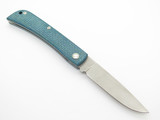 Maserin Plow D2 Steel Italy Blue Canvas Micarta Folding Sodbuster Pocket Knife