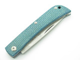 Maserin Plow D2 Steel Italy Blue Canvas Micarta Folding Sodbuster Pocket Knife