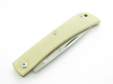Maserin Plow D2 Steel Italy White Canvas Micarta Folding Sodbuster Pocket Knife