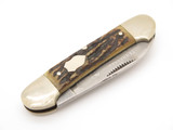 Vtg Bulldog Brand Tennessee Walking Horse Stag Handle Canoe Folding Pocket Knife
