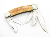 Vtg Parker Seki Japan 5 Blade Bone Sowbelly Folding Pocket Knife & Box