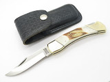 Vtg Parker Imai K-139 Seki Japan Large Stag Handle Folding Hunter Knife