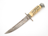 Vtg '55-66 Voos Fist Solingen Germany Faux Stag Handle Fixed Blade Hunting Knife