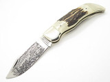 VINTAGE 1980 PARKER SEKI JAPAN USA CIVIL WAR STAG FOLDING HUNTER CLASP KNIFE