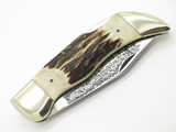 VINTAGE 1980 PARKER SEKI JAPAN USA CIVIL WAR STAG FOLDING HUNTER CLASP KNIFE