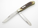 Vintage Schrade Uncle Henry 285UH USA Trapper Stag Delrin Folding Pocket Knife