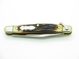 Vtg Schrade Uncle Henry USA 804UH Journeyman Delrin Stag Folding Pocket Knife