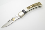 Custom '10 Buck 110 WBC Wilde Bill Cody Bear Claw Elk Horn Folding Hunter Knife